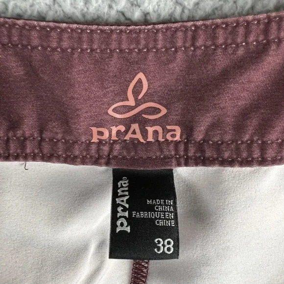 Prana Breathe Sediment Board Shorts Mens 38 Burgundy Red Striped 10" Inseam - Picture 11 of 13